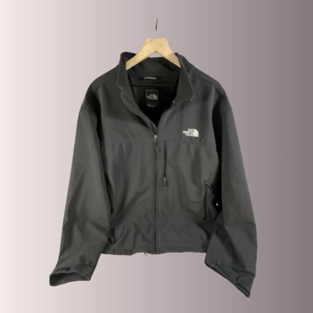 The NorthFace WindWall Jacket Men 3XL Black Soft Shell Full Zip Coat Apex Bionic